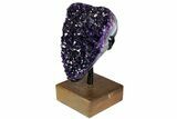 Amethyst Geode Section on Metal/Wood Stand - Uruguay #139816-5